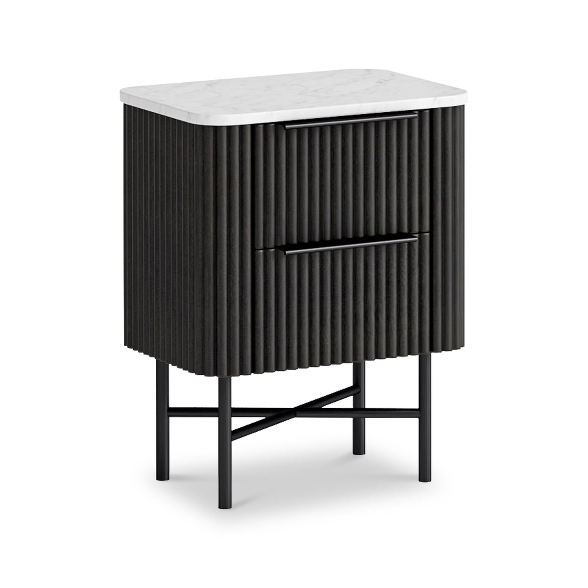 Milo Mango & Marble 2 Drawer Narrow Bedside
