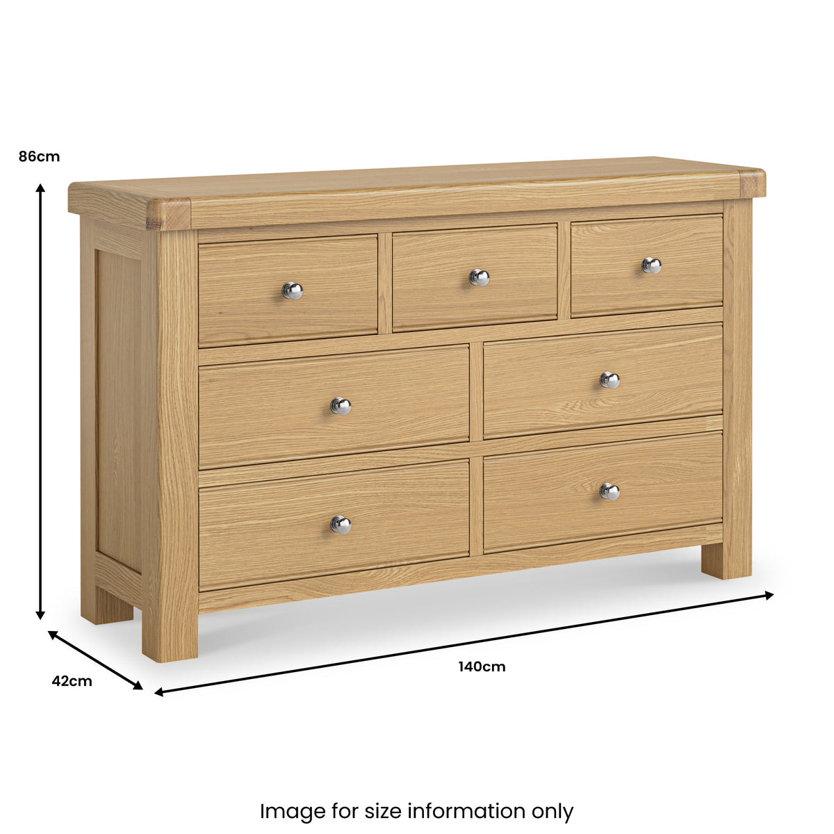 Portland Oak 3 Over 4 Drawer Chest