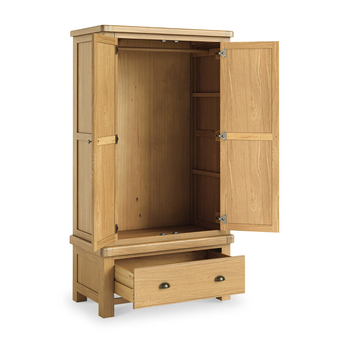 Portland Oak Double Wardrobe & Drawer