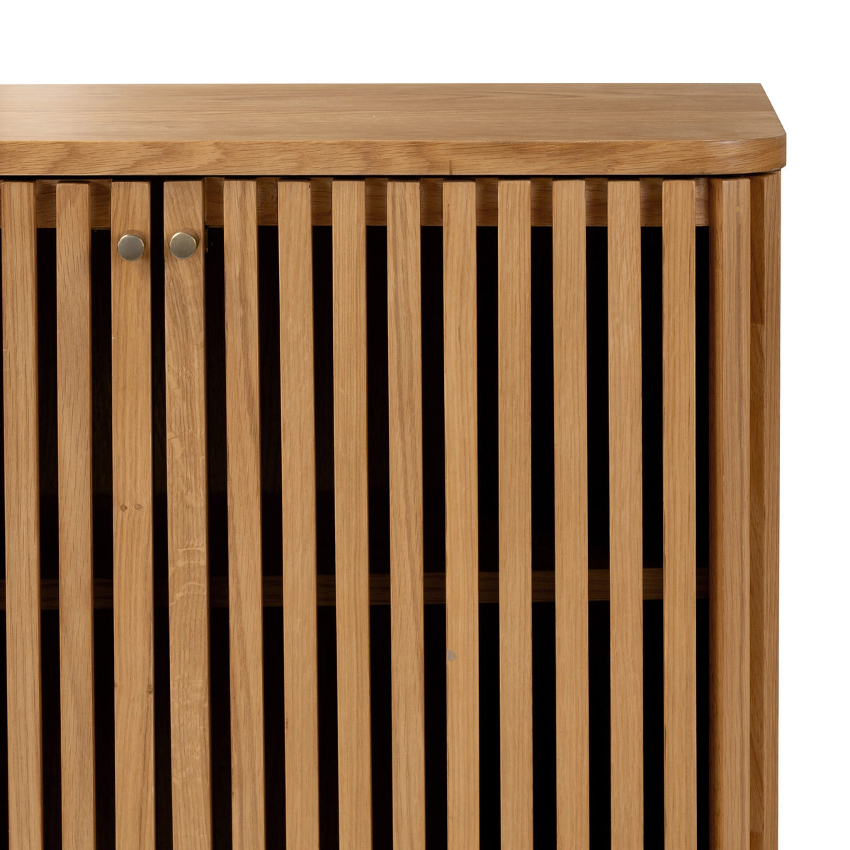 Shorwell Oak Slatted 2 Drawer 2 Door Cabinet