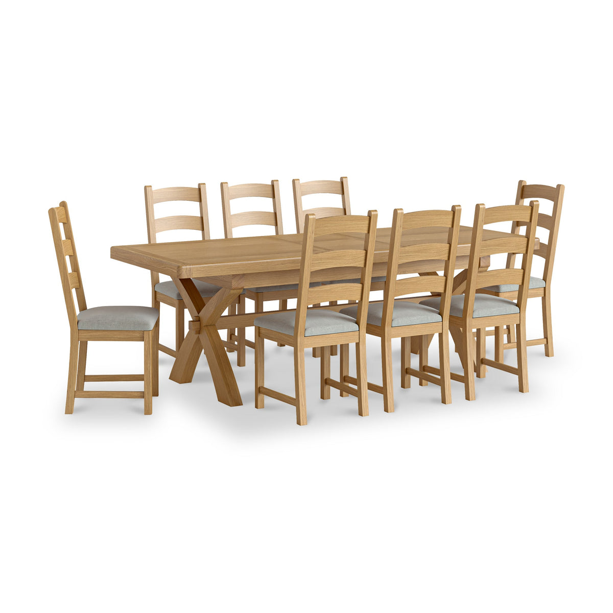 Portland Oak Extendable 200-245cm Cross Legged Dining Table