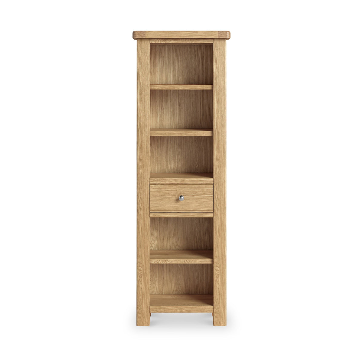 Portland Oak 5 Shelf Slim Bookcase