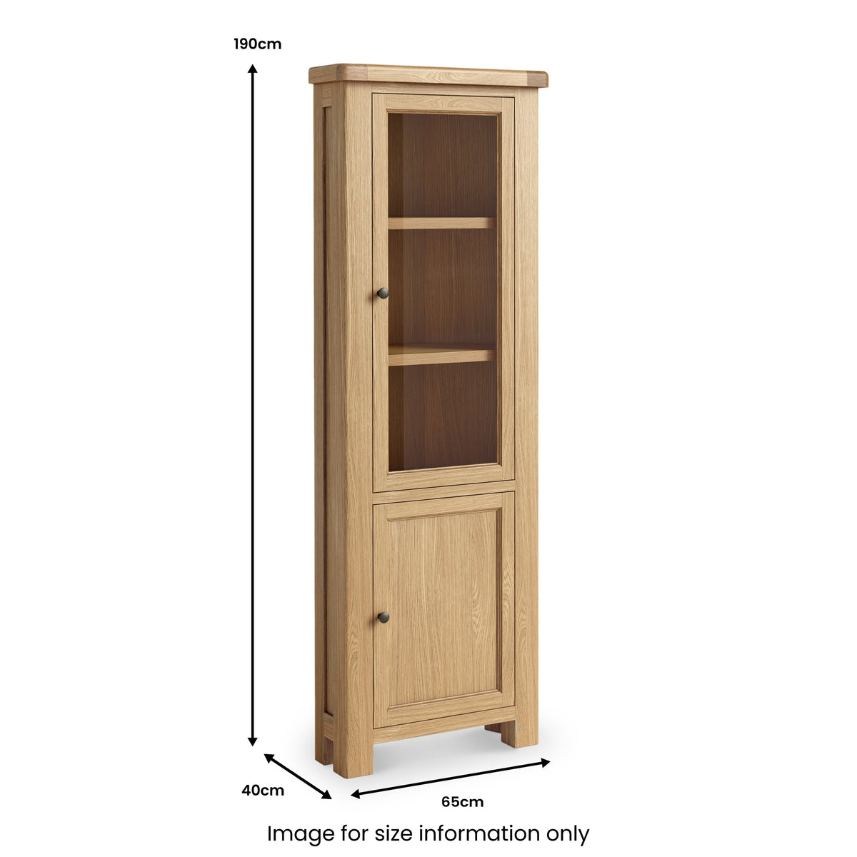 Portland Oak 2 Door Corner Display Unit
