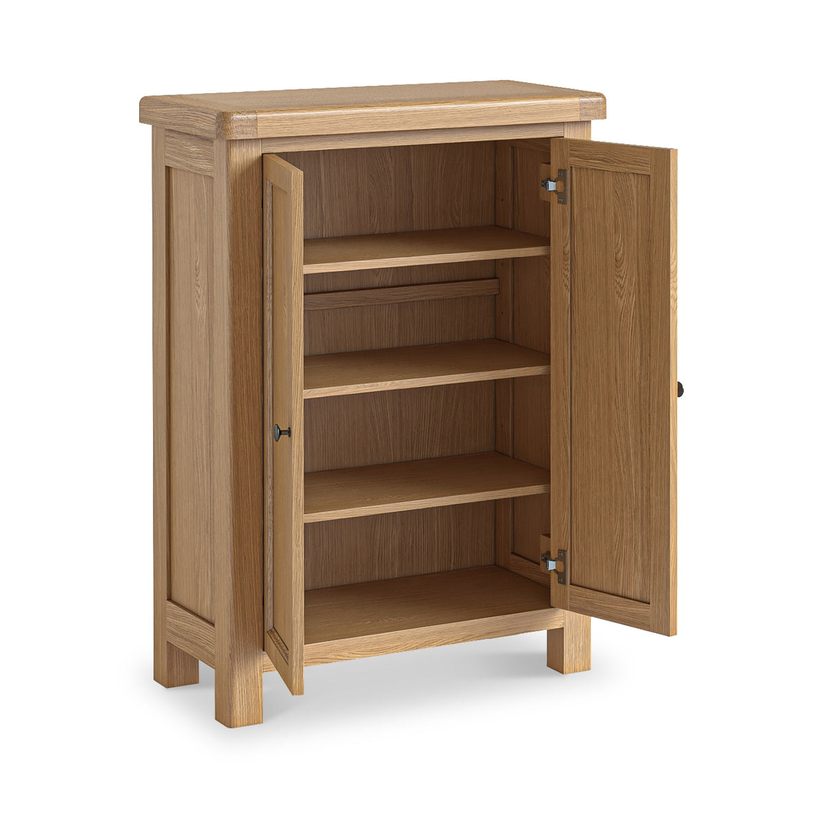 Portland Oak 4 Shelf Shoe Storage Cupboard