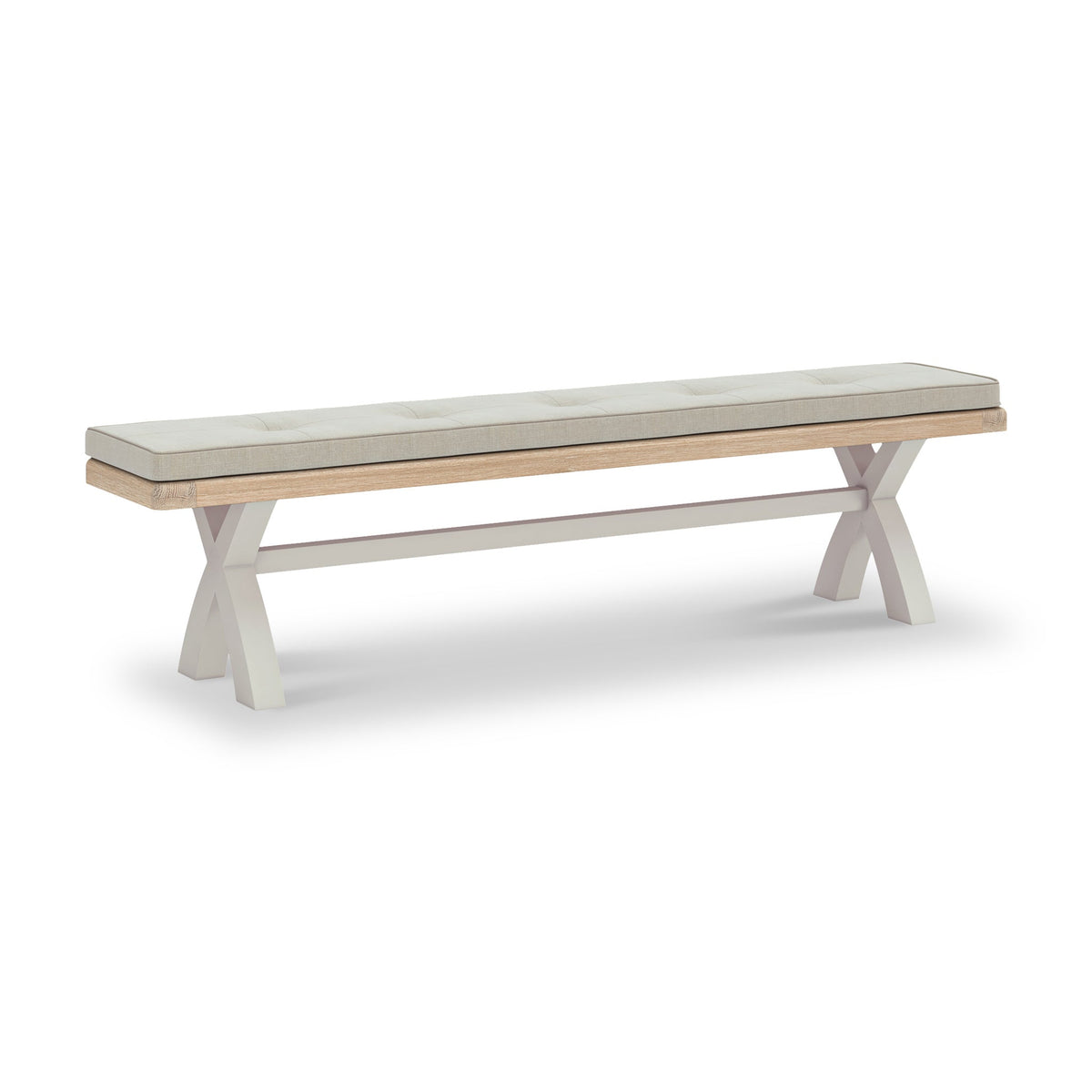 Penzance Stone Grey Cross Leg Bench