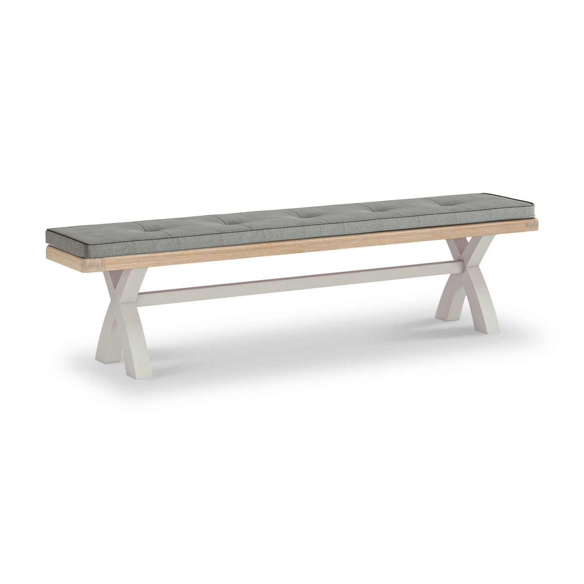 Penzance Stone Grey Cross Leg Bench