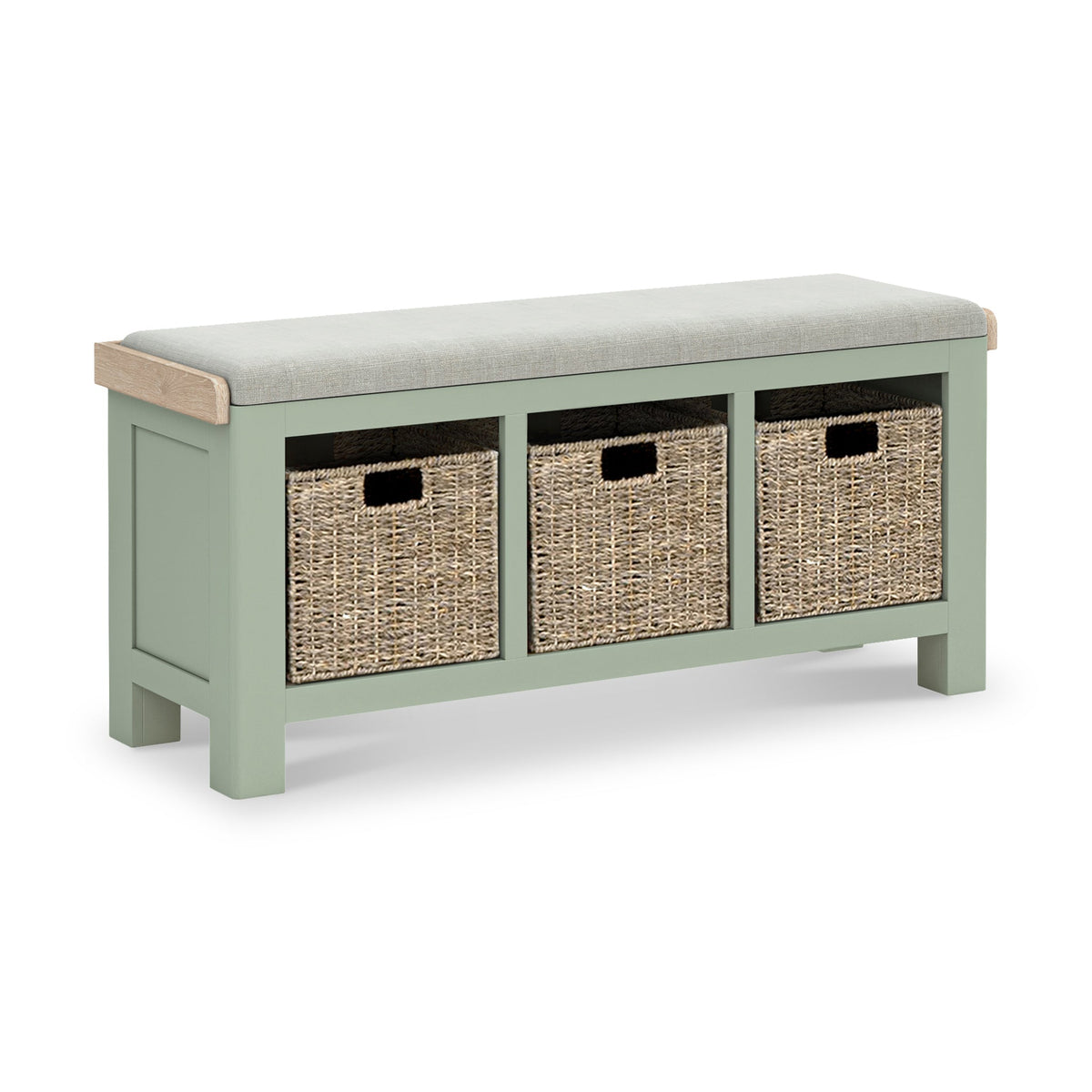 Penzance Sage Storage Bench with Baskets