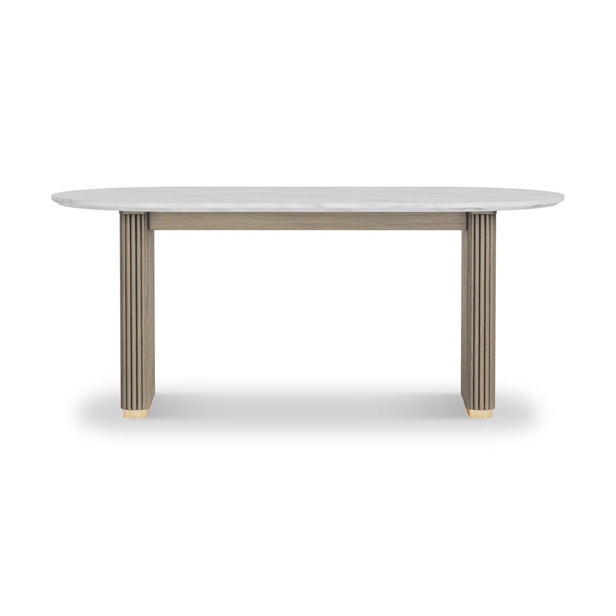 Amelie Grey 180cm Fluted Marble Oval Dining Table