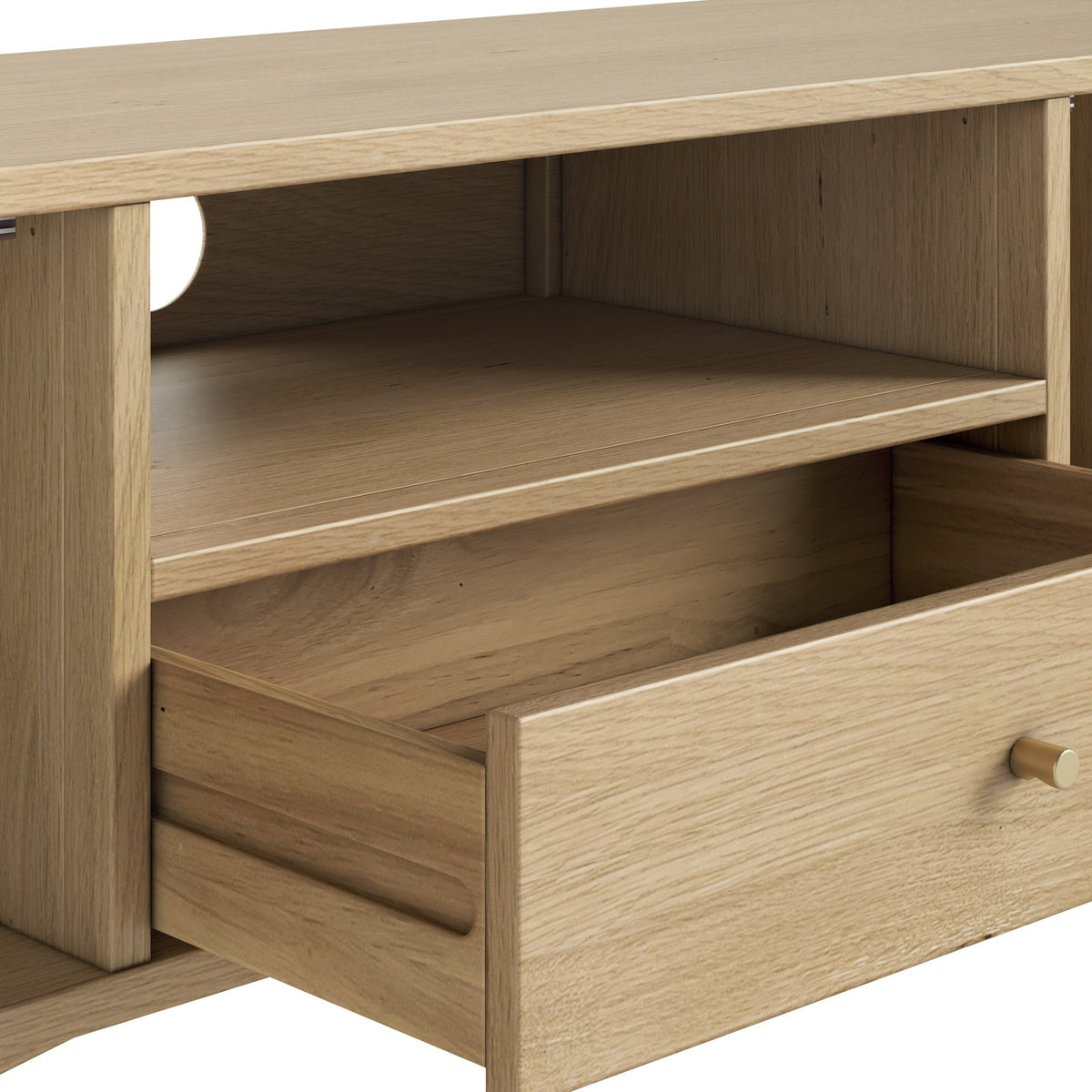Finch Oak Slatted Wide TV Unit