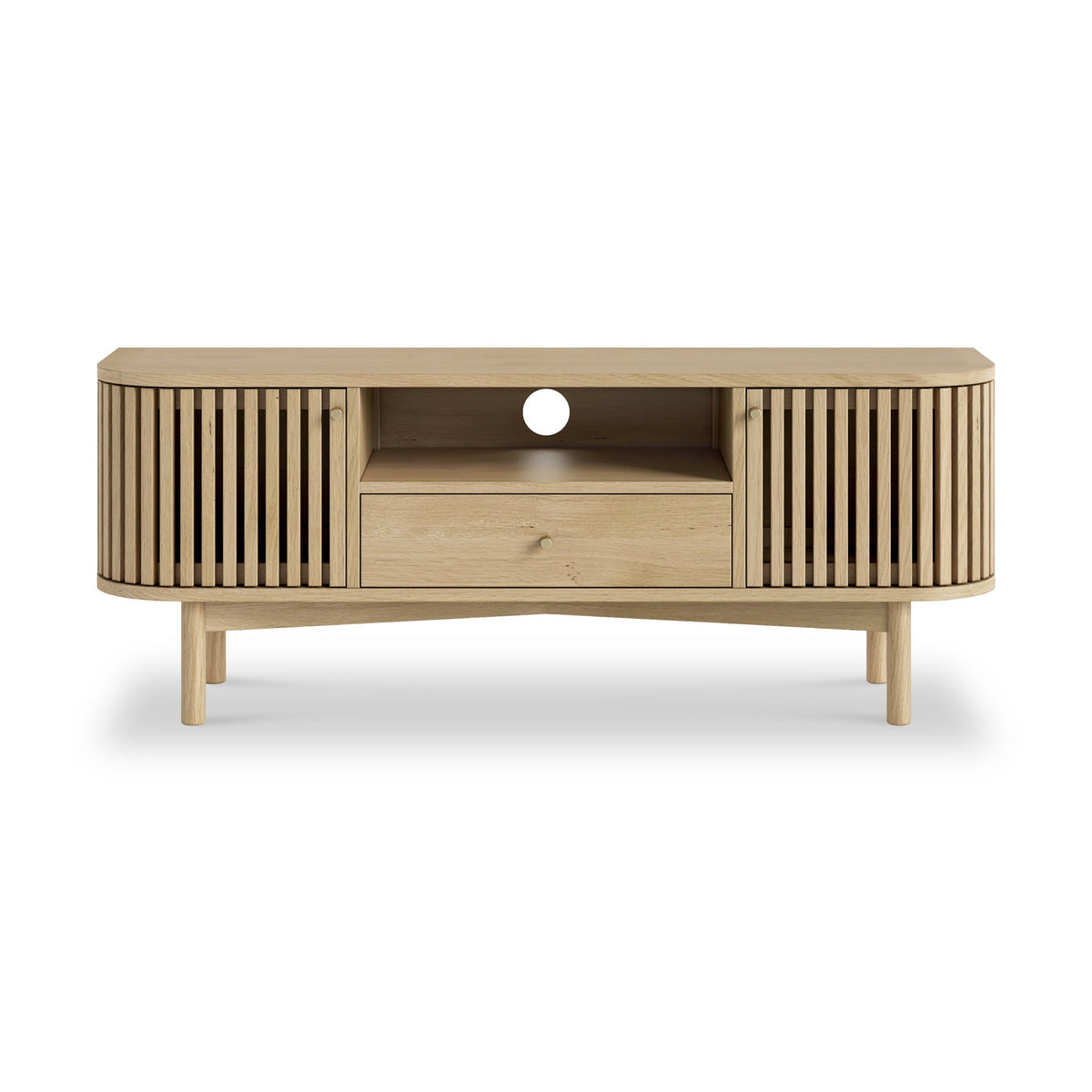 Finch Oak Slatted Wide TV Unit