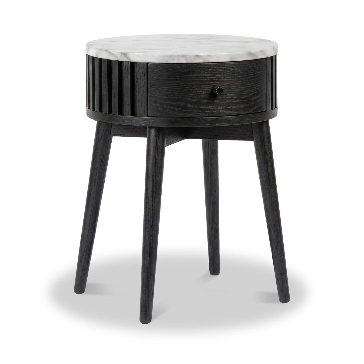Shorwell Black & Marble 1 Drawer Side Table