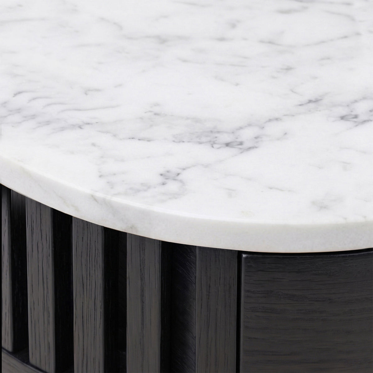 Shorwell Black & Marble 1 Drawer Side Table