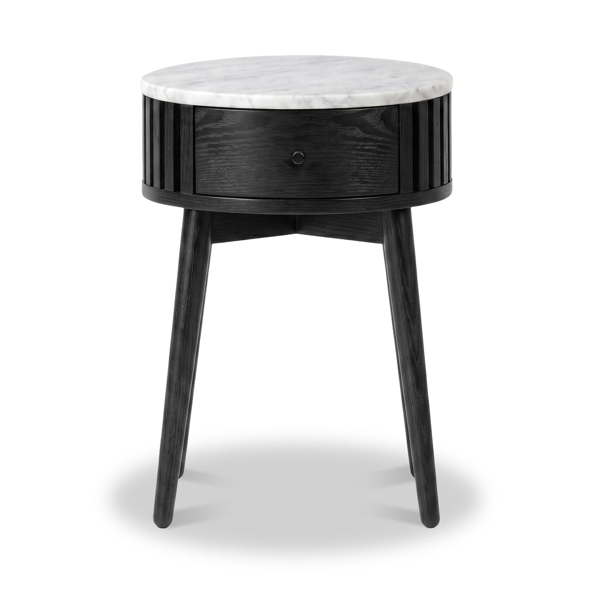 Shorwell Black & Marble 1 Drawer Side Table