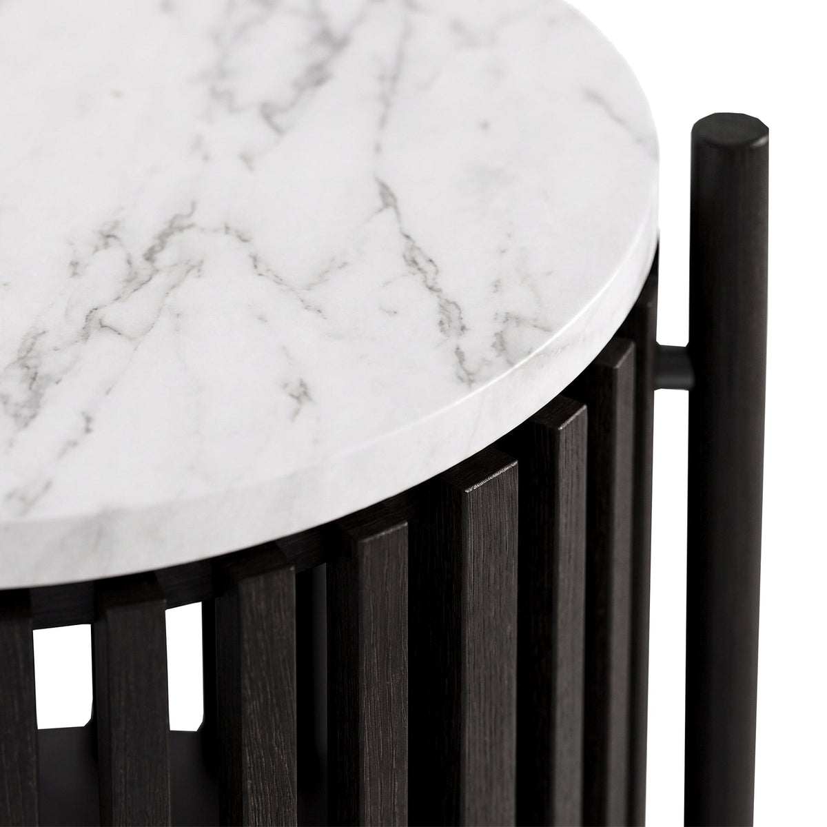 Shorwell Black & Marble 1 Door Side Table