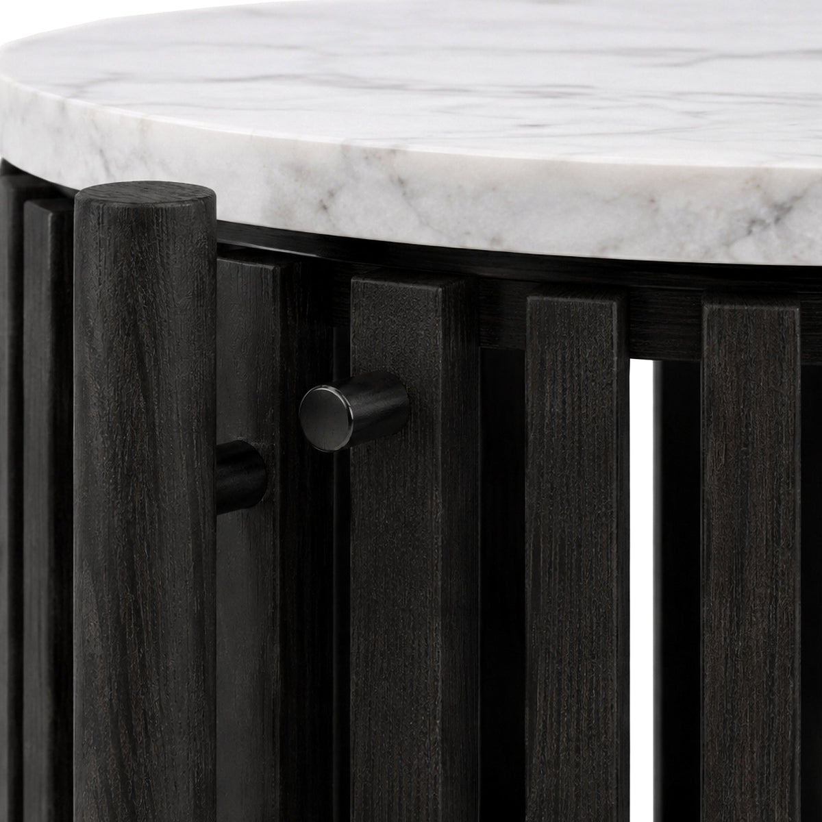 Shorwell Black & Marble 1 Door Side Table