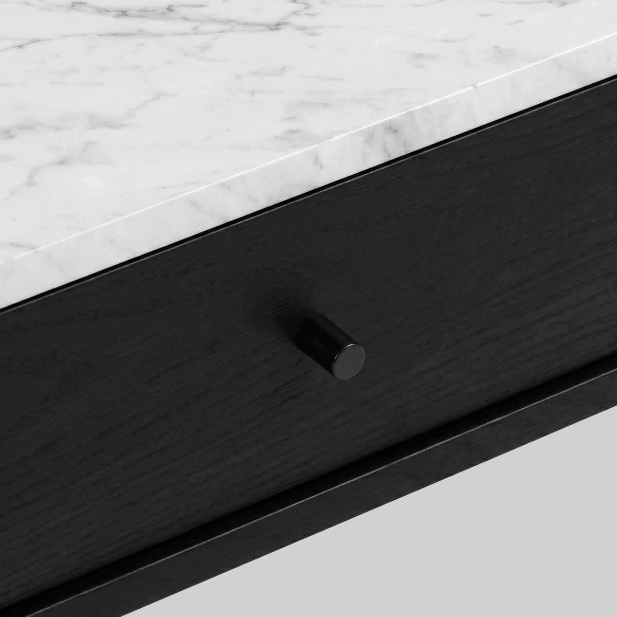 Shorwell Black & Marble 1 Drawer Oval Coffee Table