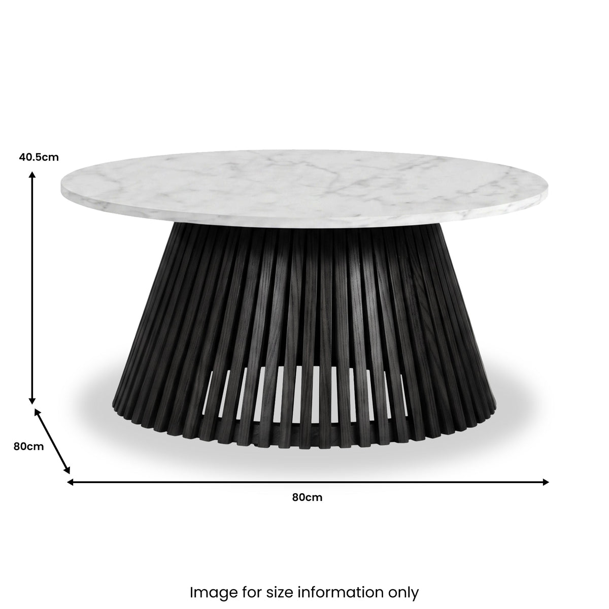 Shorwell Black & Marble 80cm Round Coffee Table