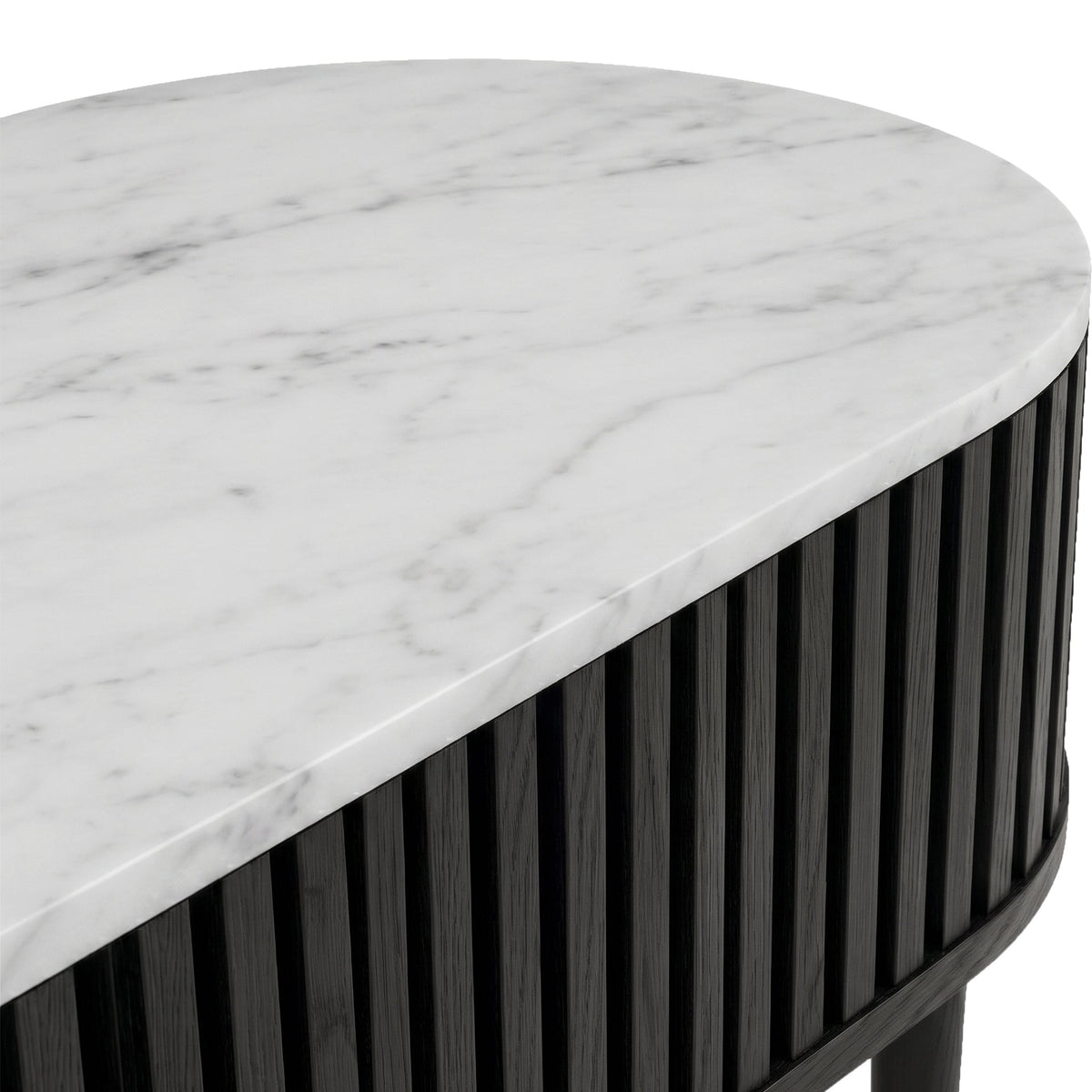 Shorwell Black & Marble Oval Console Table