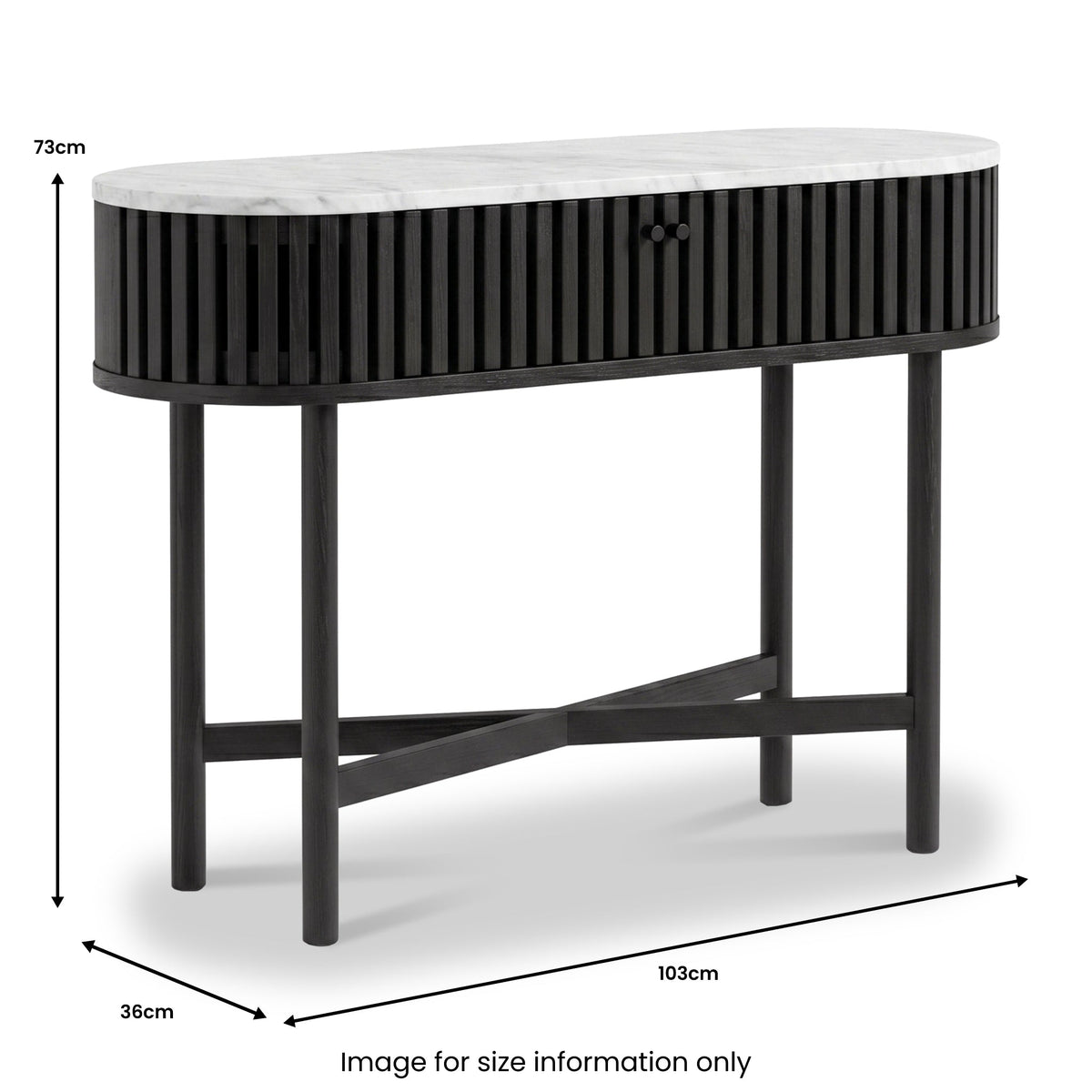 Shorwell Black & Marble Oval Console Table