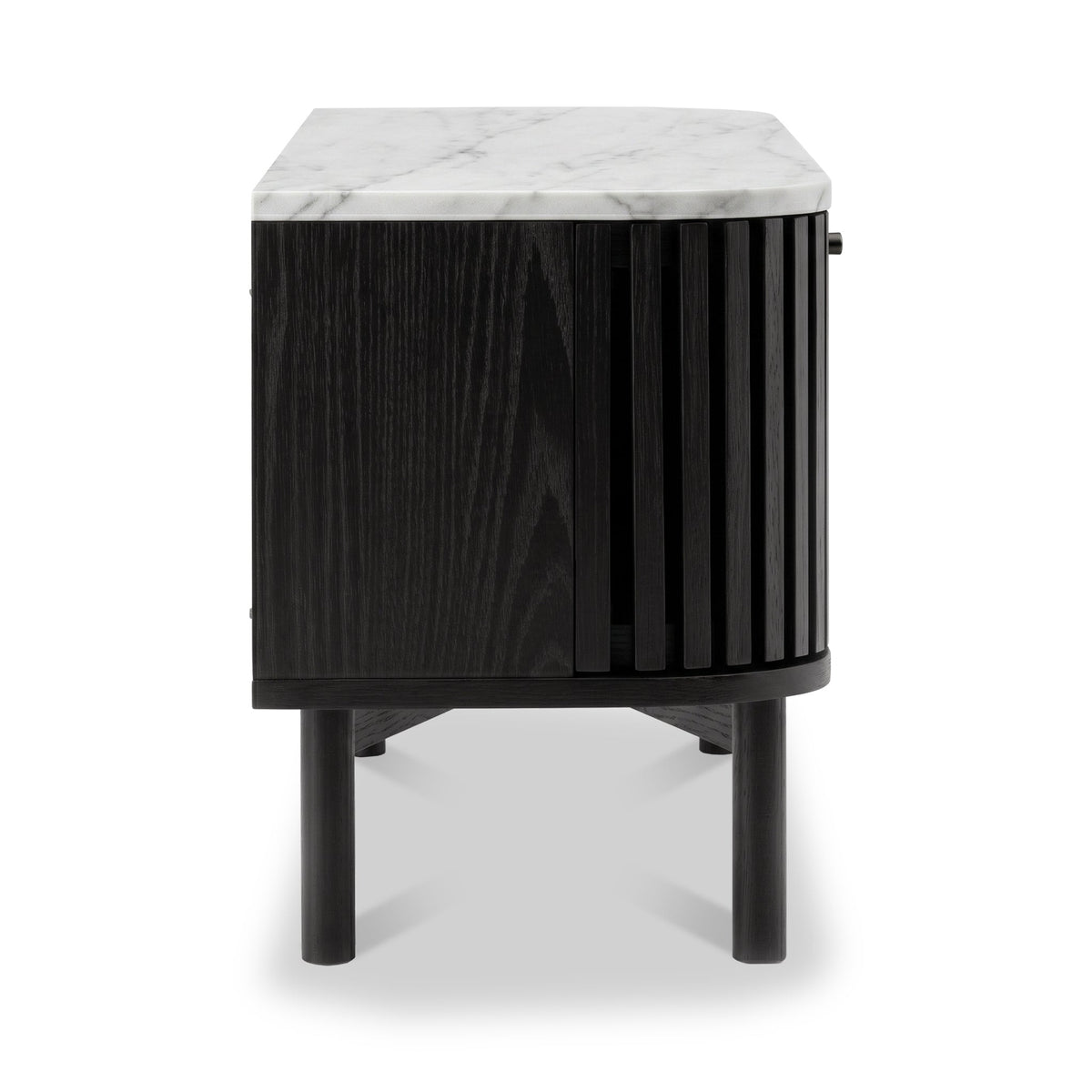Shorwell Black & Marble Slatted 130cm TV Unit