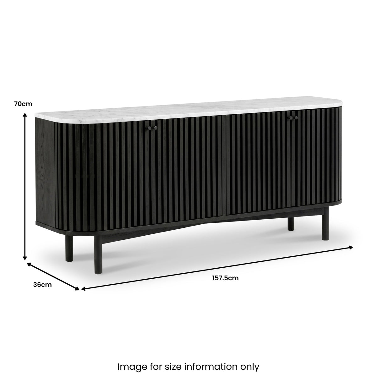 Shorwell Black & Marble Large Sideboard