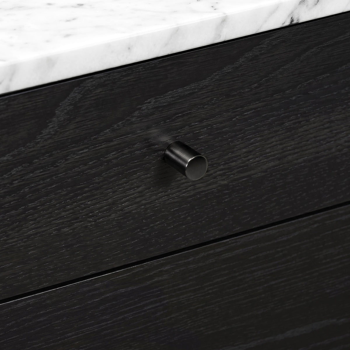 Shorwell Black & Marble 3 Drawer Sideboard