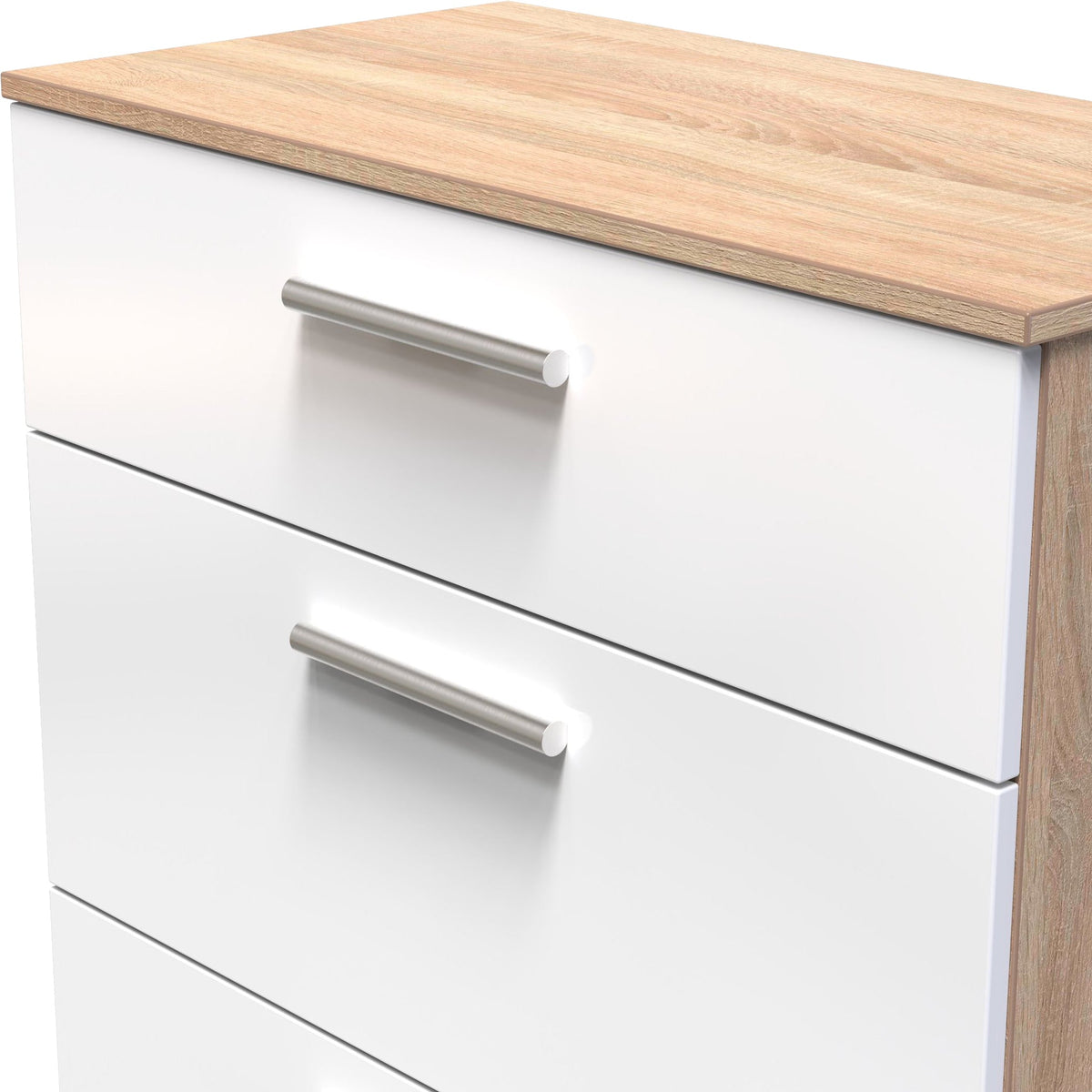 Blakely White & Light Oak 3 Drawer Deep Chest