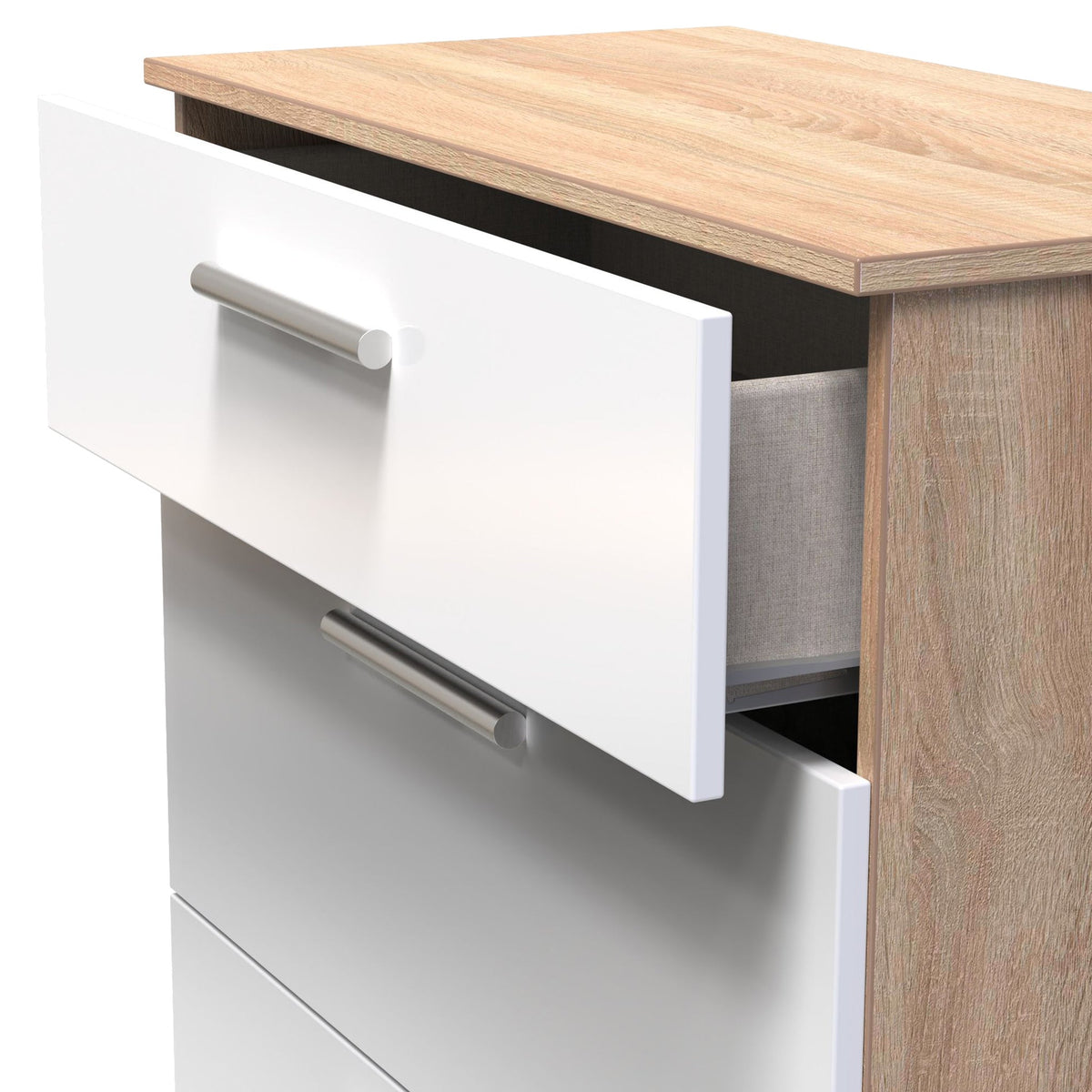 Blakely White & Light Oak 3 Drawer Deep Chest