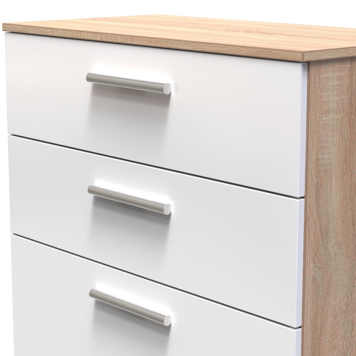 Blakely White & Light Oak 4 Drawer Deep Chest