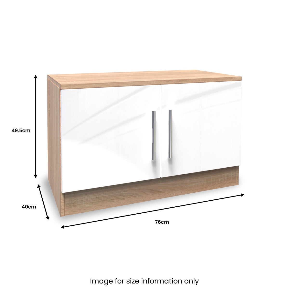 Blakely White & Light Oak Compact 2 Door TV Unit