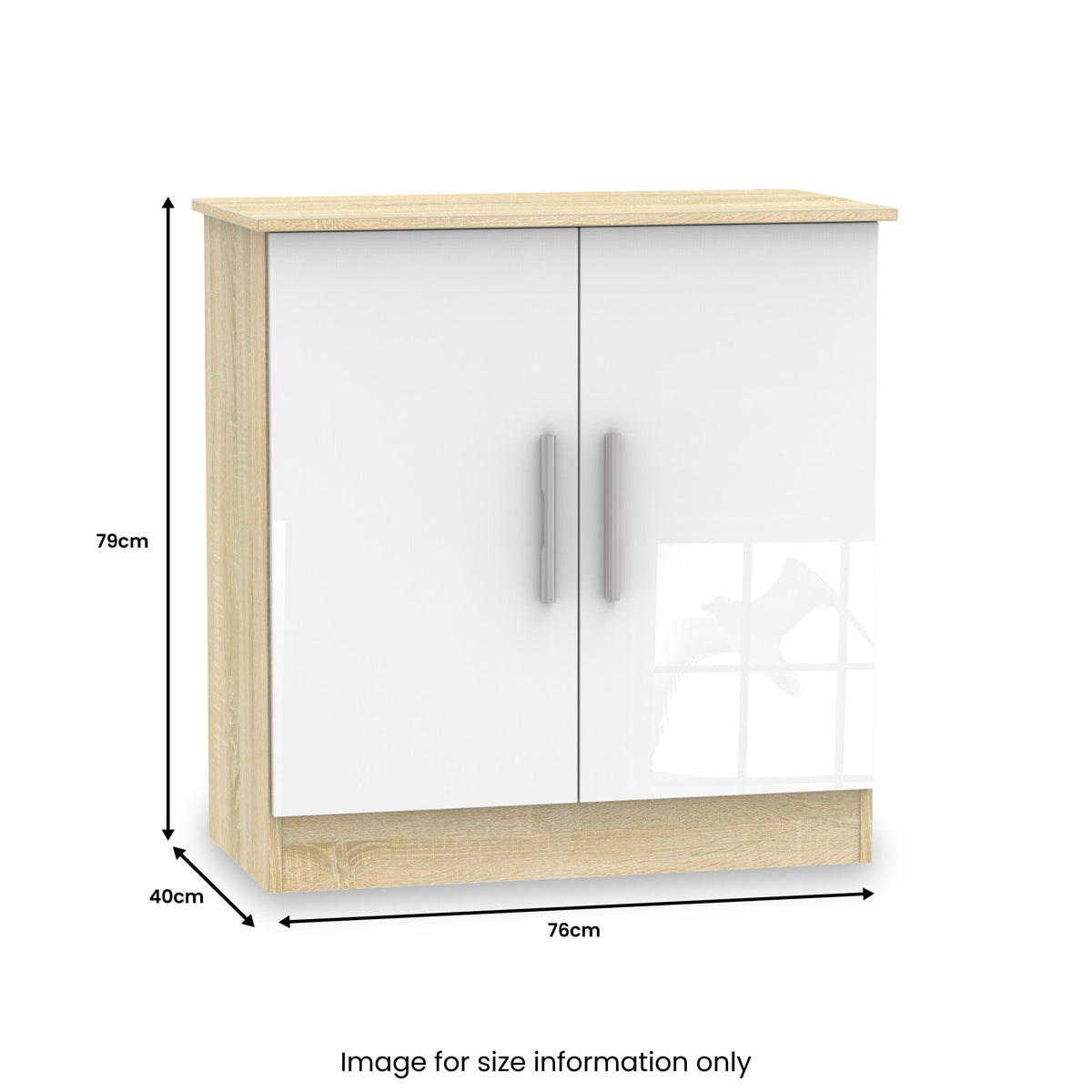 Blakely White & Light Oak 2 Door Cabinet