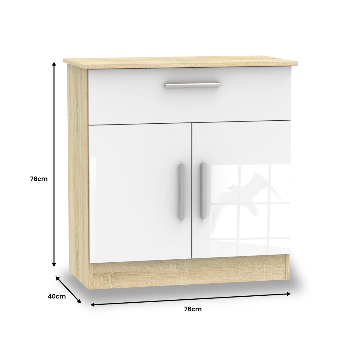 Blakely White & Light Oak 1 Drawer 2 Door Sideboard