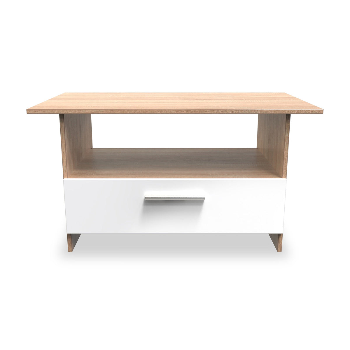 Blakely White & Light Oak 1 Drawer Coffee Table