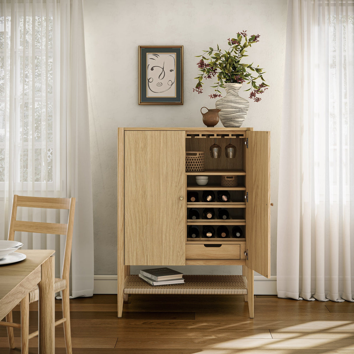 Harborough Oak Drinks Cabinet