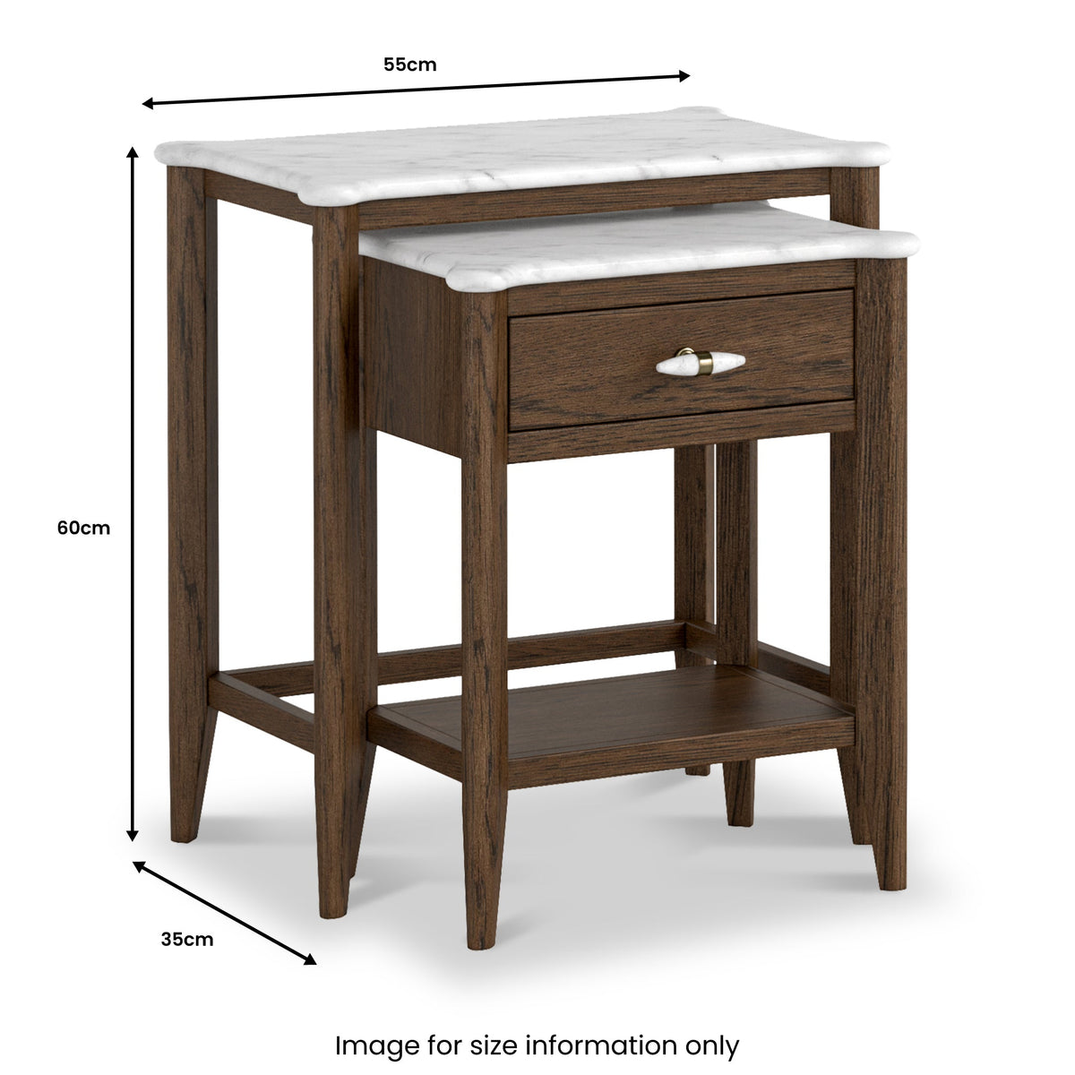 Hawthorne Dark Oak & Marble Nest of Tables
