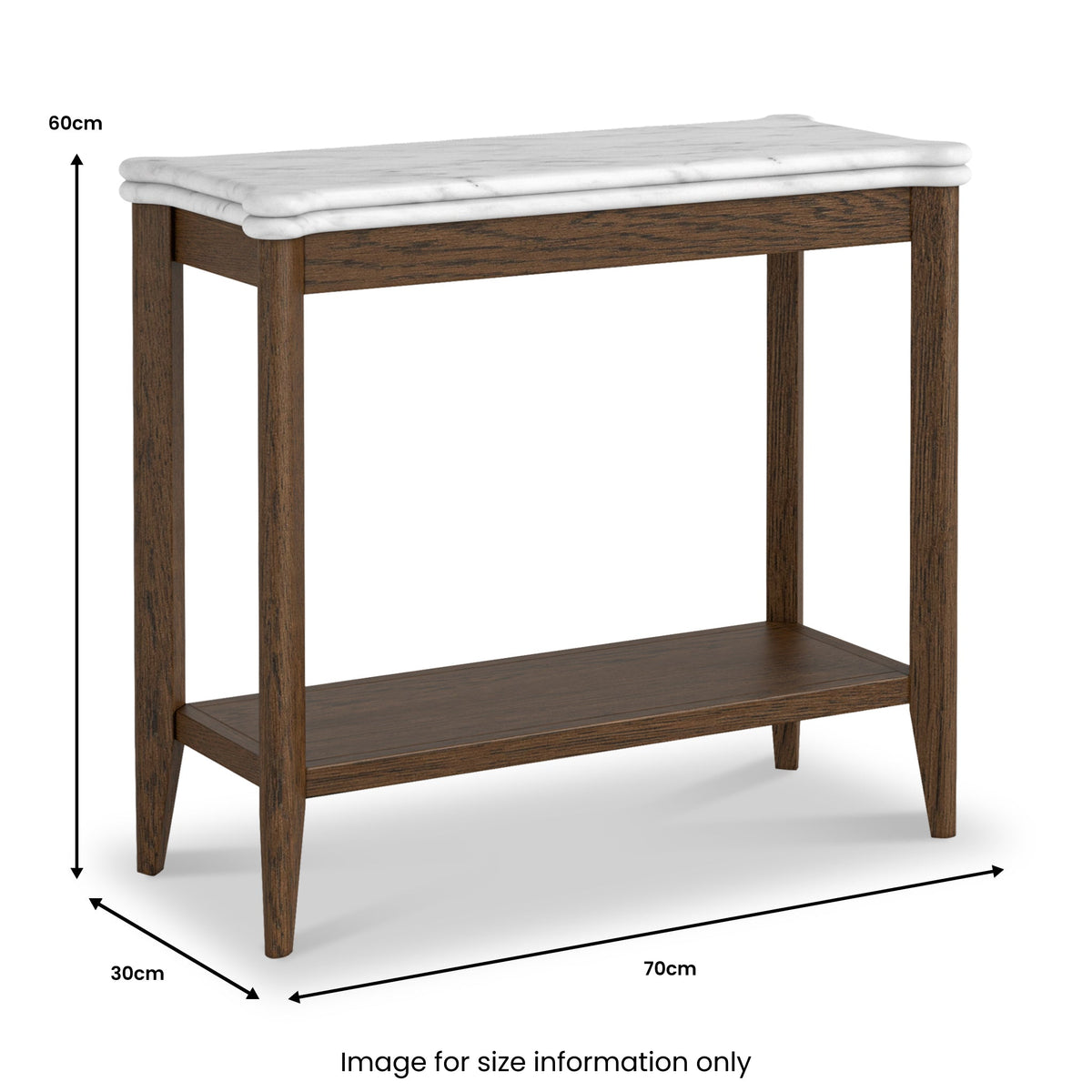 Hawthorne Dark Oak & Marble Sofa Side Table