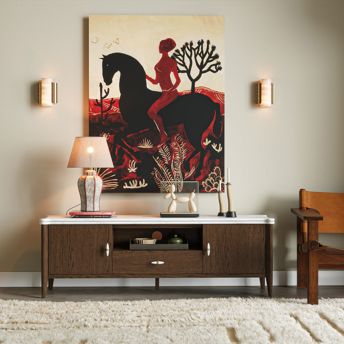 Hawthorne Dark Oak & Marble 150cm Wide TV Unit