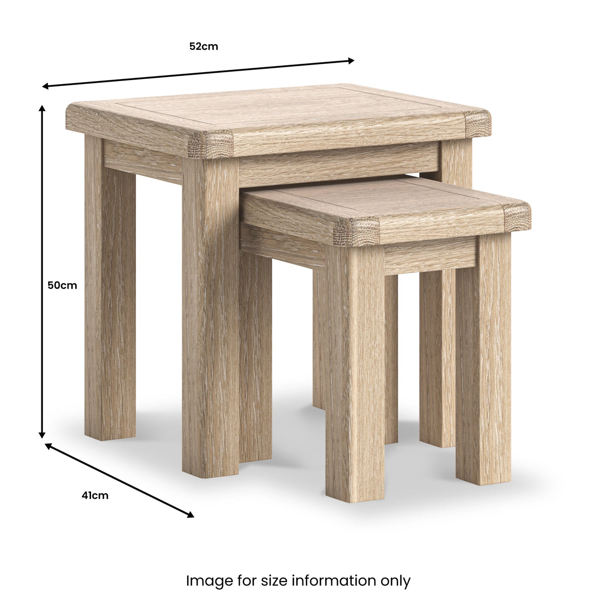Portland Washed Oak Nest Of Tables