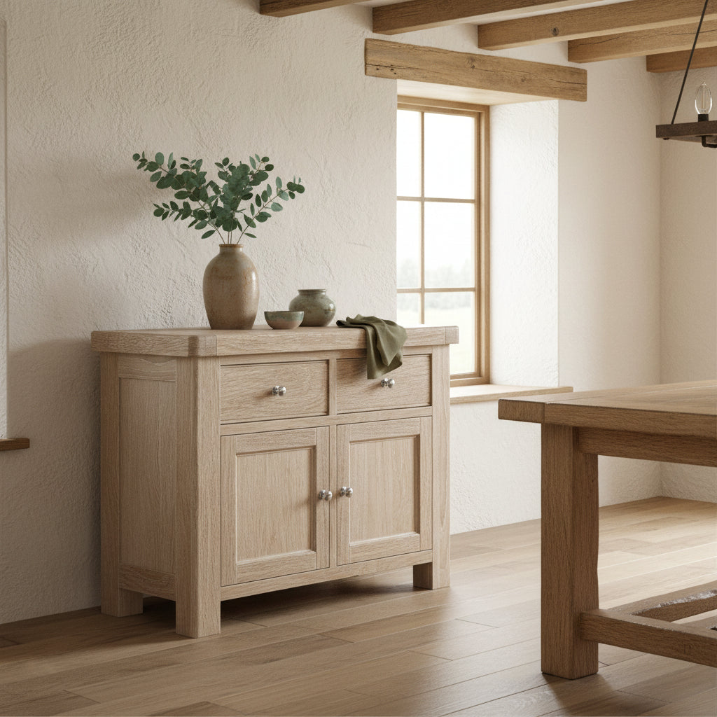 Portland Washed Oak Small Sideboard