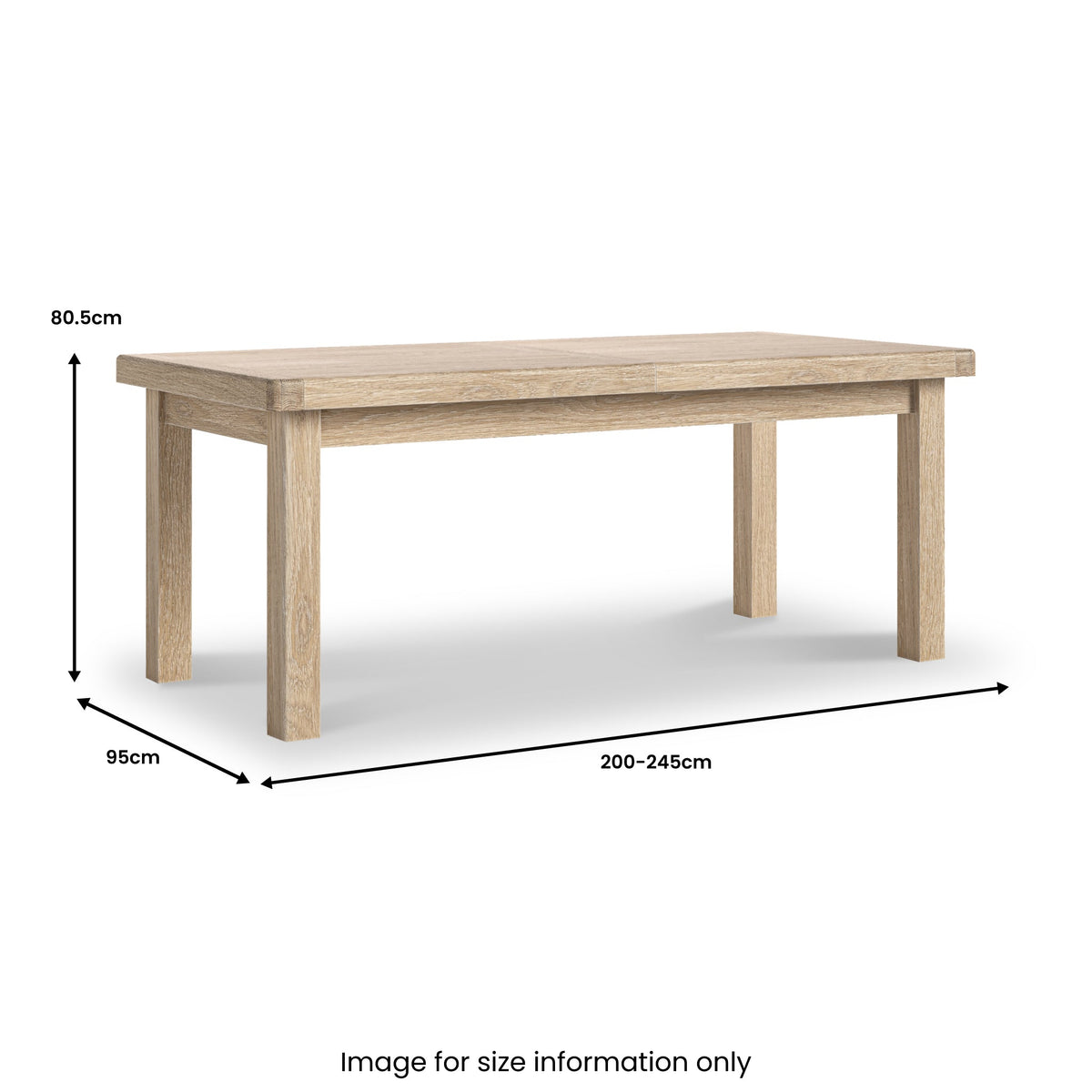 Portland Washed Oak 200-245cm Extendable Dining Table