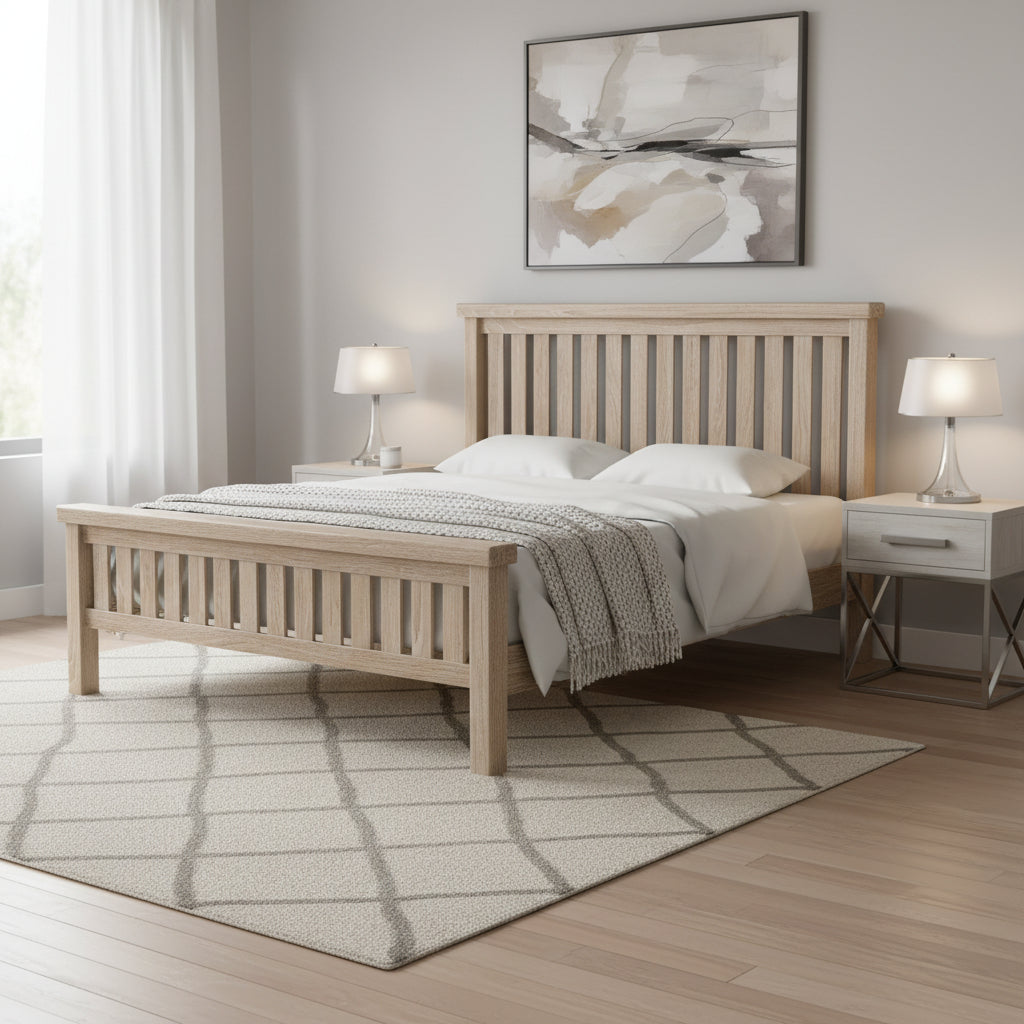 Portland Washed Oak Bed Frame