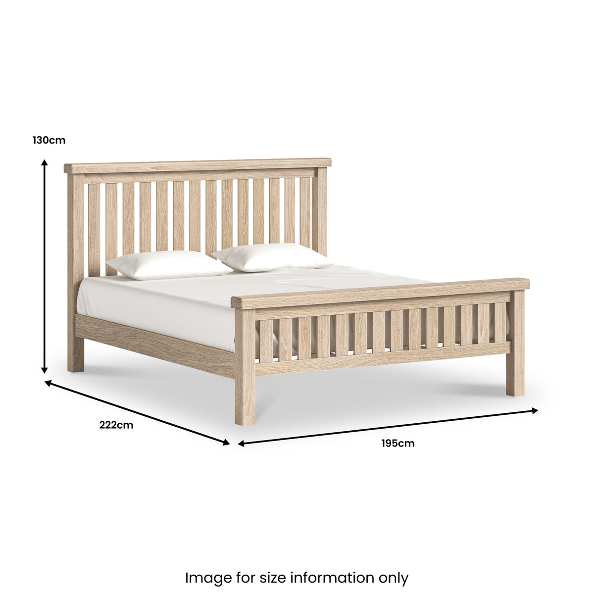 Portland Washed Oak Bed Frame