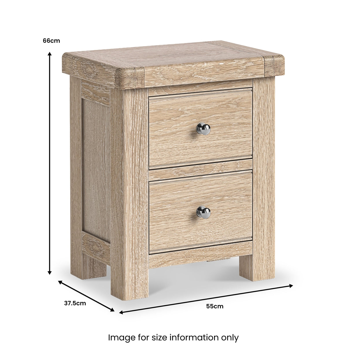 Portland Washed Oak Bedside Table
