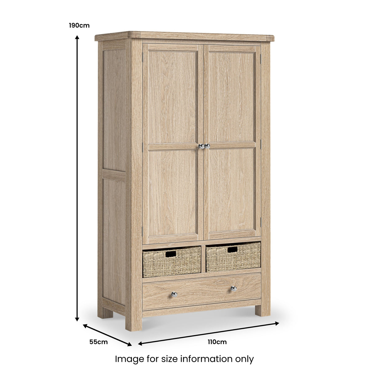 Portland Washed Oak Multi Storage Larder Unit