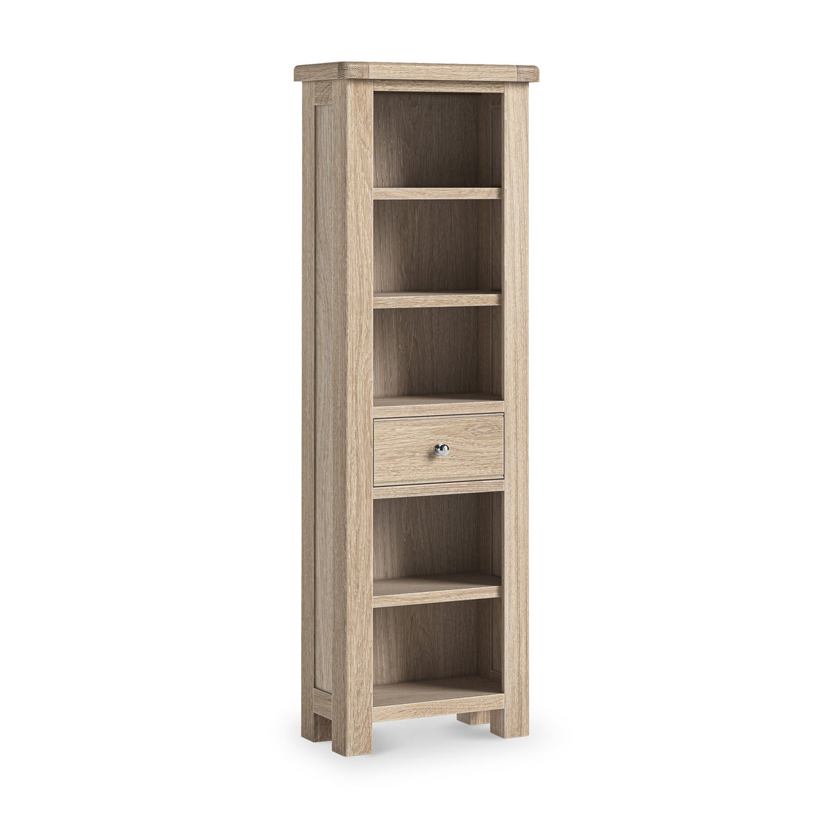 Portland Washed Oak Slim Bookcase