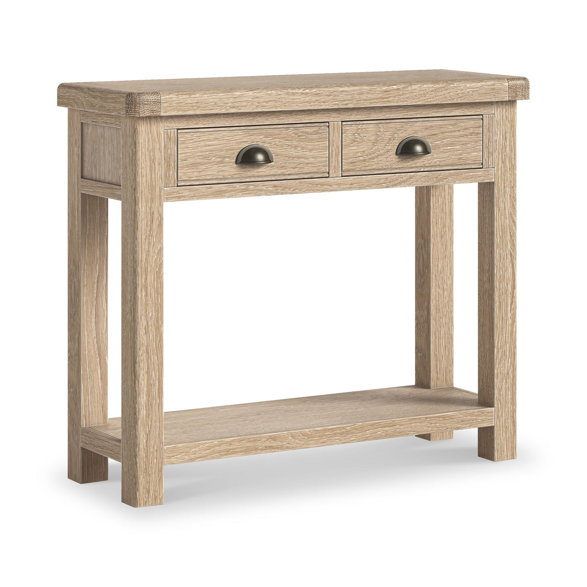 Portland Washed Oak 2 Drawer Console Table