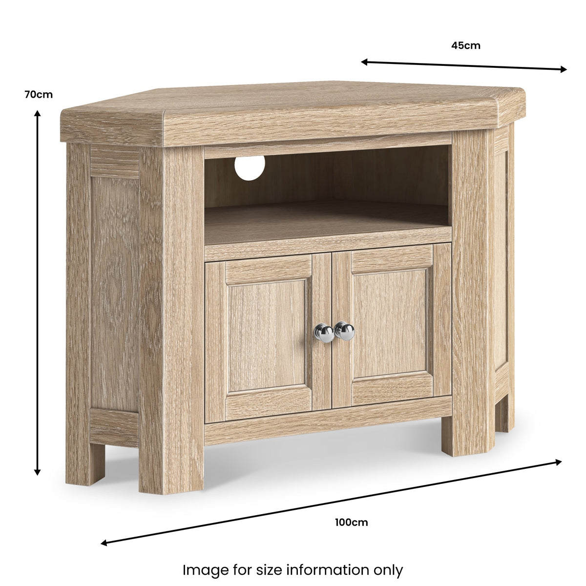 Portland Washed Oak Corner TV Unit