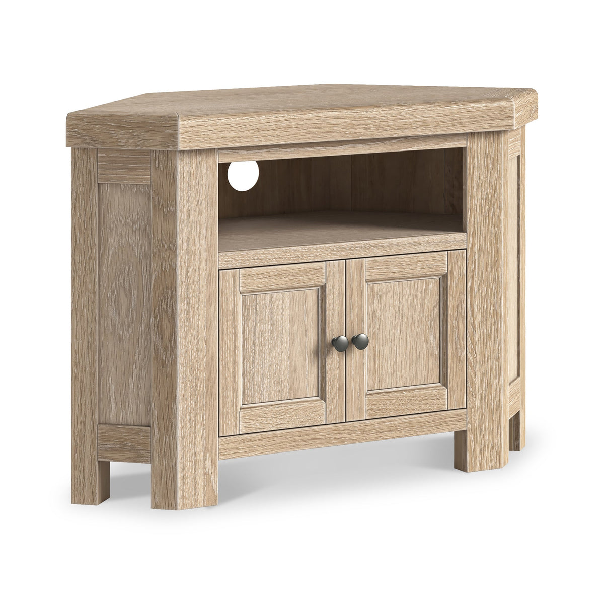 Portland Washed Oak Corner TV Unit