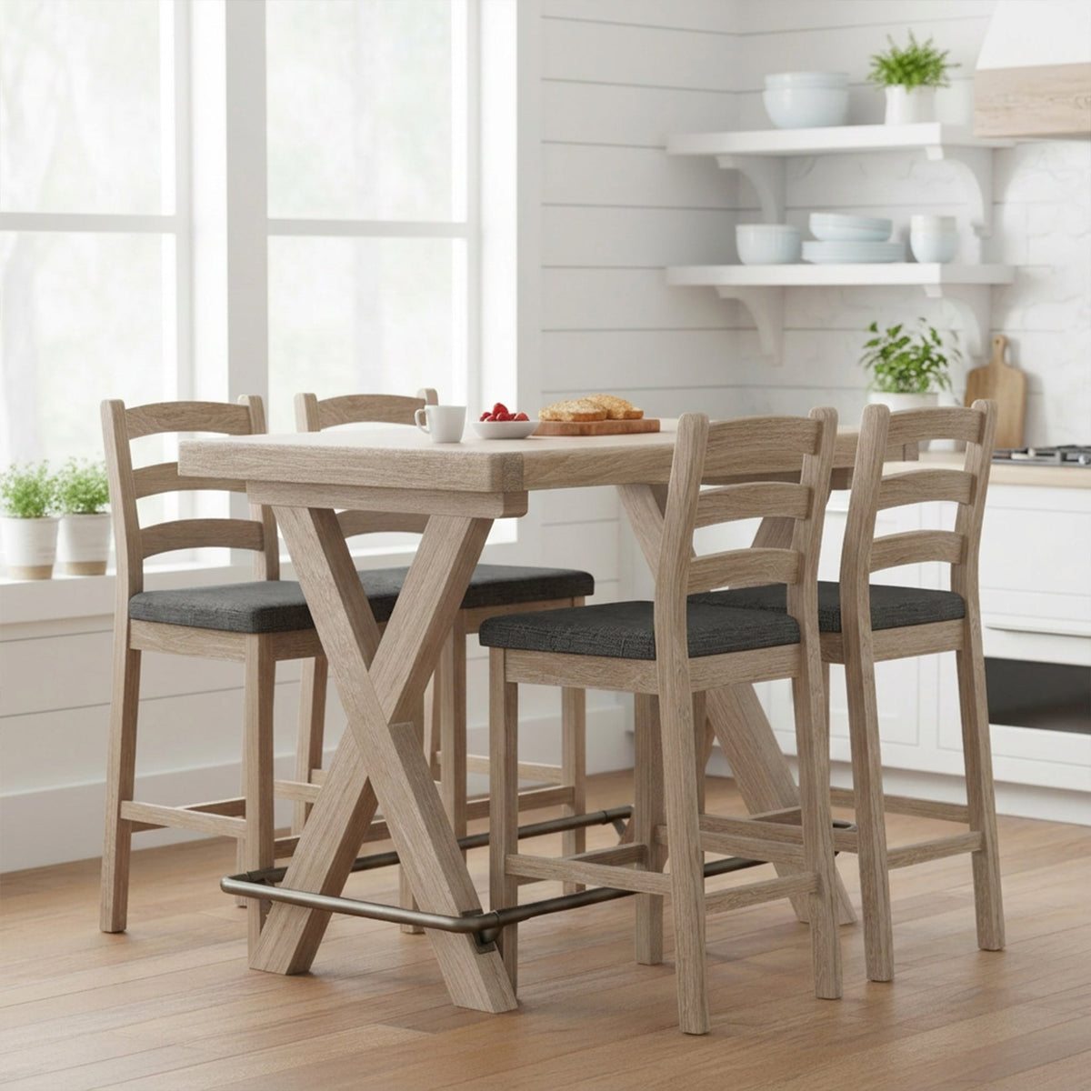 Portland Washed Oak Bar Stool