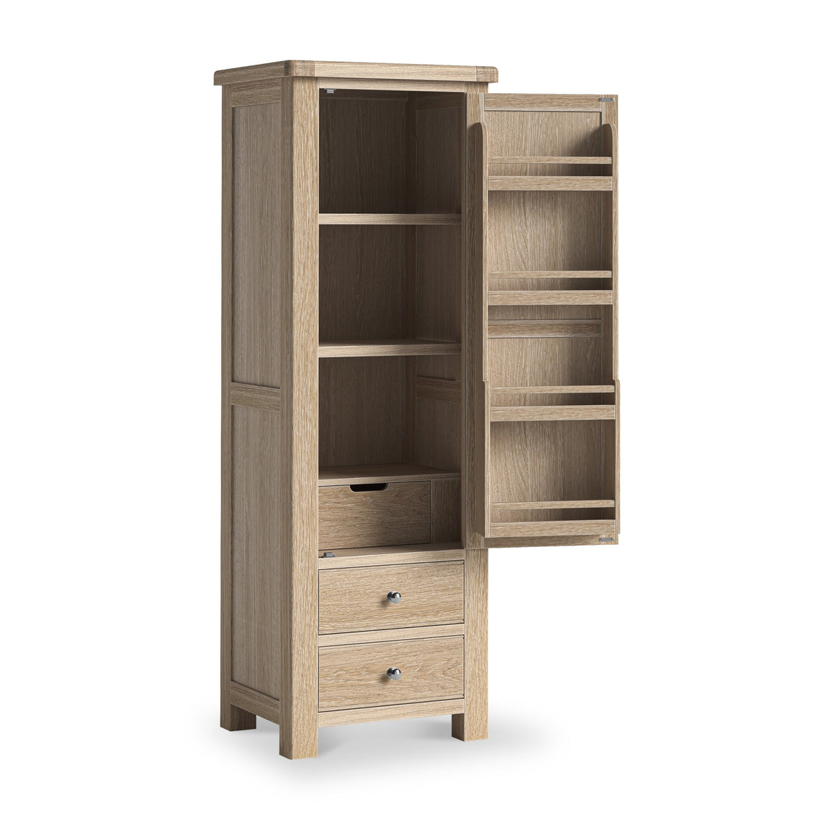 Portland Washed Oak Single Multi Storage Larder Unit
